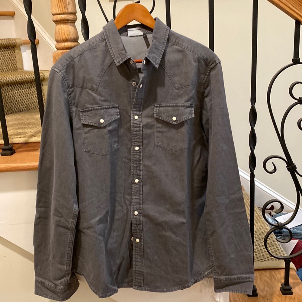 ASOS Design Gray Denim Shirt